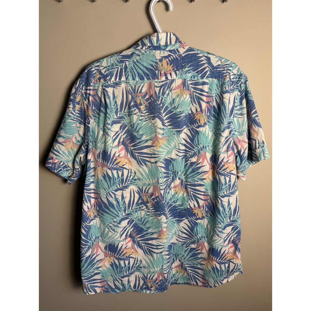 IZOD Saltwater Relaxed Classics Floral Palm Leaf Short Sleeve Shirt Tropical L - Picture 5 of 11